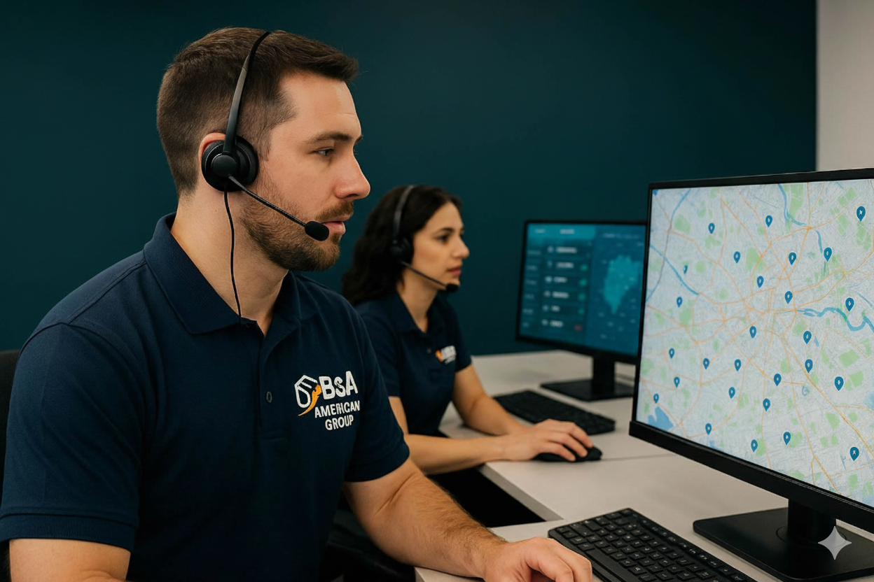 Tracking begins and a B&A American Group label is printed